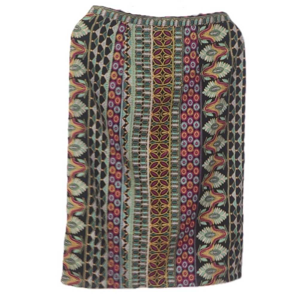 Moroccan Nights Vibrant Embroidered Midi Skirt (Vanessa Virginia, Anthropologie) - Picture 2 of 4